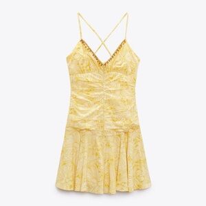 Zara Yellow Floral Mini Dress